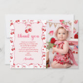 Coquette Bow Cherry Birry Carte de remerciements p (Devant)