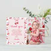 Coquette Bow Cherry Birry Carte de remerciements p (Debout devant)