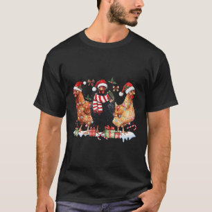 Coquette Bow Chicken Christmas Pet Lights Boerderi T-shirt