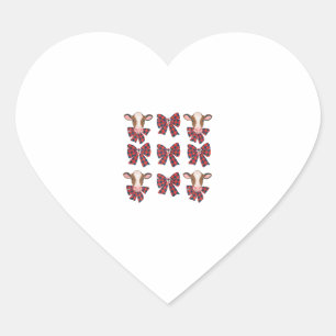 Coquette Bow Christmas Highland Koe Santa Schattig Hart Sticker