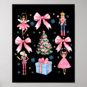 Coquette Bow Christmas Nutcracker Ballet Festive W Poster (Voorkant)