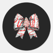 Coquette Bow Christmas Tree Cake Christmas Vibes G Ronde Sticker (Voorkant)