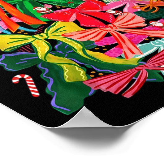 Coquette Bow Christmas Tree Xmas Holiday Girly Out Poster (Hoek)