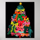 Coquette Bow Christmas Tree Xmas Holiday Girly Out Poster (Voorkant)