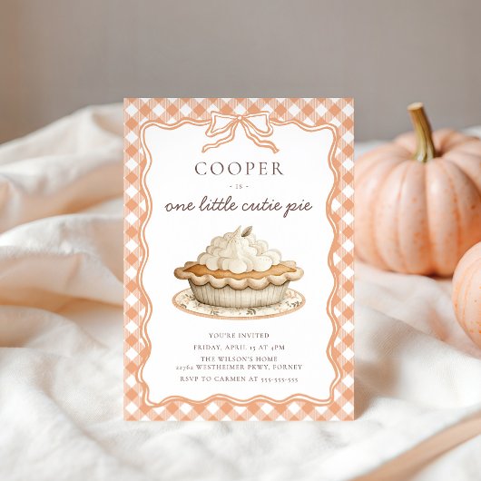 Coquette Bow Cutie Pie 1e verjaardag Kaart