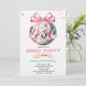 Coquette Bow Disco Party Invitation (Debout devant)