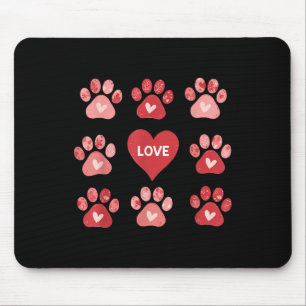 Coquette Bow Dog Paw Print Hart Valentijn Hond Mam Muismat