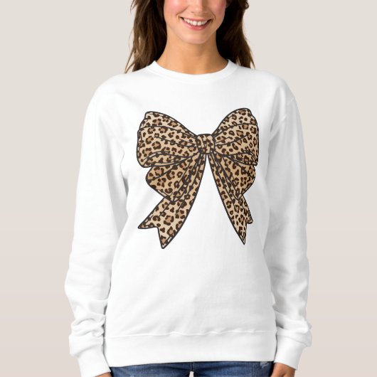 Coquette Bow Empreinte de léopard Bow Sweatshirt (Devant)