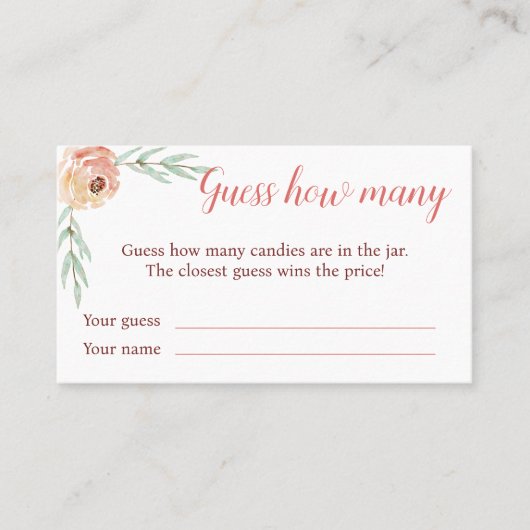 Coquette Bow et Florals devinent combien de cartes (Devant)