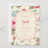 Coquette Bow Fancy Een Meisje 1e Verjaardag Kaart (Voorkant)