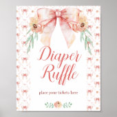 Coquette Bow Floral Diaper Poster (Devant)