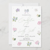 Coquette Bow & Floral Graduation Invitation (Devant)