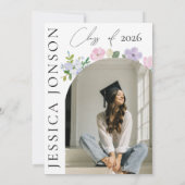 Coquette Bow & Floral Graduation Invitation (Dos)