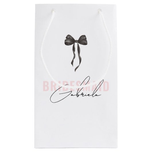 Coquette Bow Frans Roze Stijlvolle Bruidsmeisje Na Klein Cadeauzakje (Achterkant)