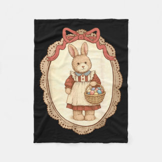 Coquette Bow Funny Bunny Eggs Rabbit Happy Easter  Fleece Deken