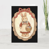 Coquette Bow Funny Bunny Eggs Rabbit Happy Easter  Kaart (Voorkant)