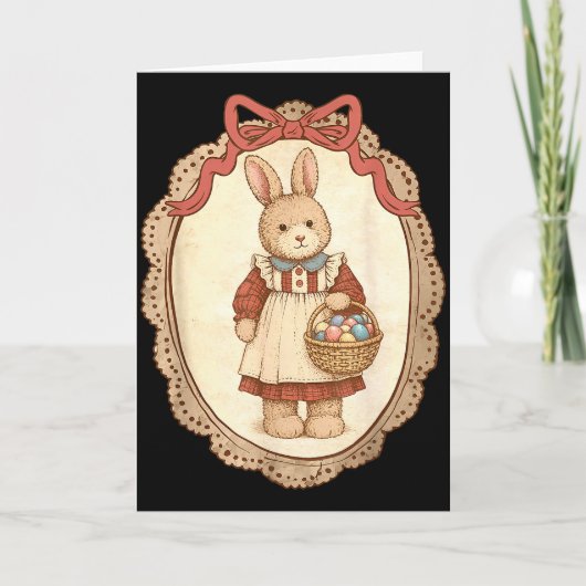 Coquette Bow Funny Bunny Eggs Rabbit Happy Easter  Kaart (Voorkant)