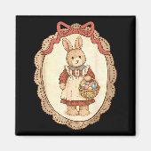 Coquette Bow Funny Bunny Eggs Rabbit Happy Easter  Magneet (Voorkant)