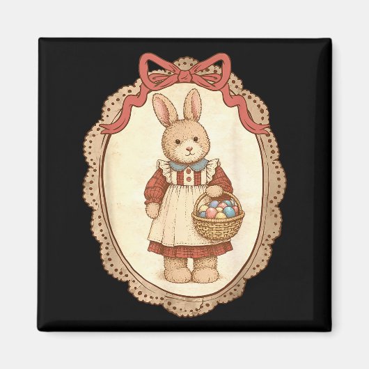 Coquette Bow Funny Bunny Eggs Rabbit Happy Easter  Magneet (Voorkant)