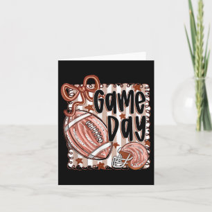 Coquette Bow Funny Girly Football Game Day Touchdo Kaart