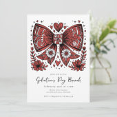 Coquette Bow Galentine's Day Brunch Kaart (Staand voorkant)