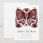 Coquette Bow Galentine's Day Brunch Kaart (Voorkant / Achterkant)