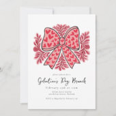 Coquette Bow Galentine's Day Brunch Kaart (Voorkant)