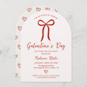 Coquette Bow Galentine's Day Invitation (Devant / Derrière)