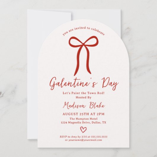 Coquette Bow Galentine's Day Invitation (Devant)