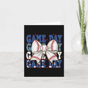 Coquette Bow Game Day Baseball Softbal Funny Chee Kaart