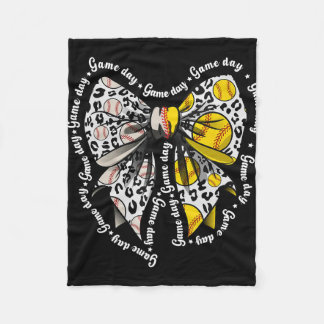 Coquette Bow Game Day Sell Softll Heart Love Mom L Fleece Deken