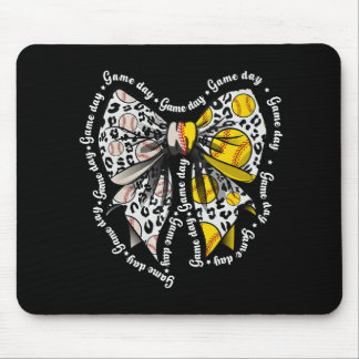 Coquette Bow Game Day Sell Softll Heart Love Mom L Muismat