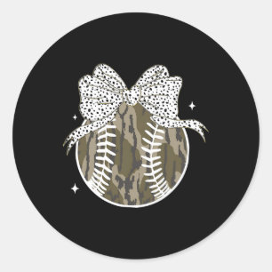 Coquette Bow Game Day Verkoop Softll Camouflage Ch Ronde Sticker
