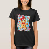 Coquette Bow Gingerbread Merry Christmas Xmas Paja T-shirt (Voorkant)