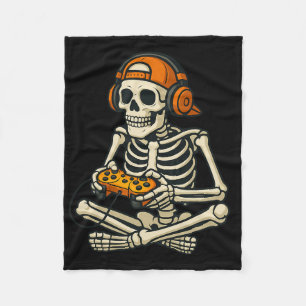 Coquette Bow Halloween Spooky Season Skeleton Scha Fleece Deken