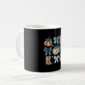 Coquette Bow Howdy Herfst Westerne pompoenlaarzen Koffiemok (Voorkant links)