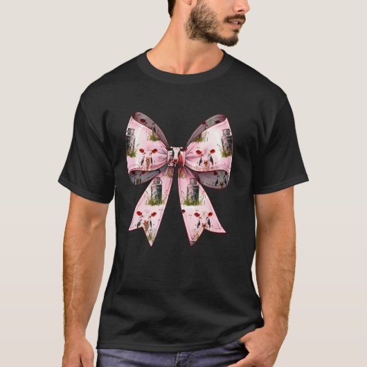 Coquette Bow Koe Boer Melk Melkveehouder Boeren T-shirt (Voorkant)