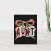 Coquette Bow Merry Christmas Aunt Grandma Xmas Paj Kaart (Voorkant)
