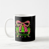 Coquette Bow Merry Christmas Tree Xmas Holiday Gir Koffiemok (Links)