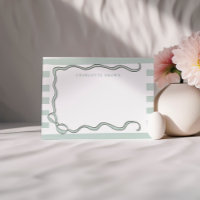 Coquette Bow & Mint Green Stripes gepersonaliseerd