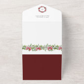 Coquette Bow Mistletoe Happiest Holidays 4 Photo All In One Uitnodiging (Buitenkant)