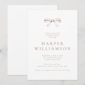 Coquette Bow Mocha Vrijgezellenfeest Kaart (Voorkant / Achterkant)