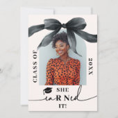 Coquette Bow Nurse 4-Photo Graduation Kaart (Voorkant)