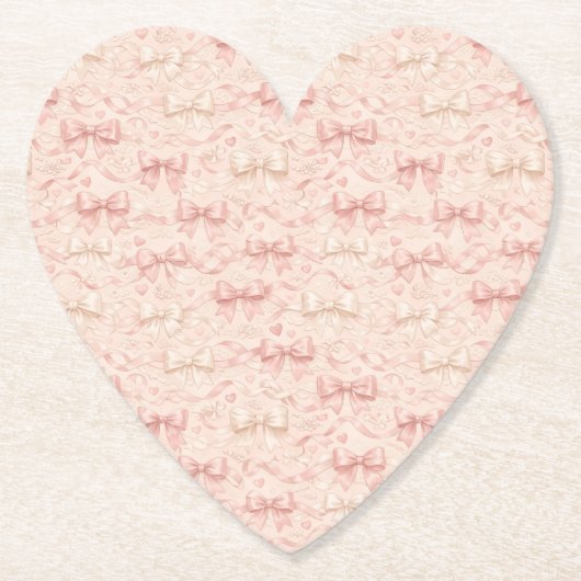 Coquette Bow Pattern Kartonnen Onderzetters (Voorkant)