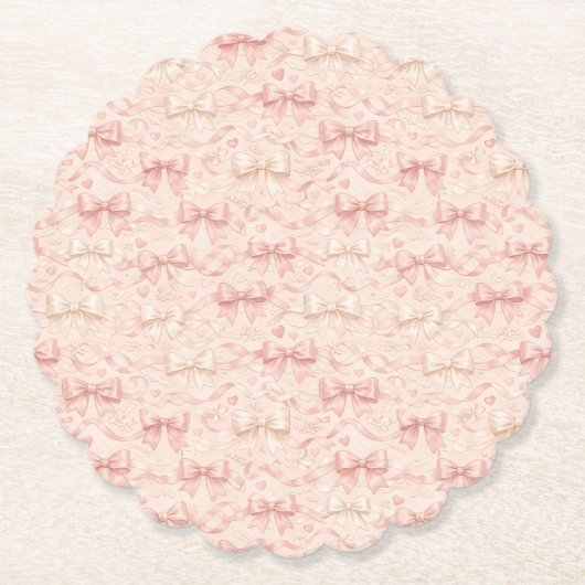 Coquette Bow Pattern Kartonnen Onderzetters (Voorkant)