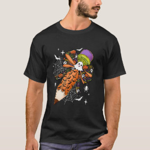 Coquette Bow Pencil Teacher Ghost Spooky Seizoen H T-shirt