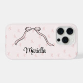 Coquette Bow Personalized Phone Pink (Verso Horizontal)