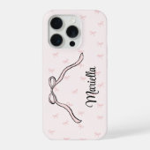 Coquette Bow Personalized Phone Pink (Verso)
