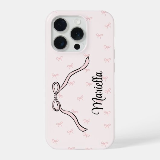 Coquette Bow Personalized Phone Pink (Verso)
