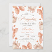 Coquette Bow Petite Citrouille Invitation d'annive (Devant)
